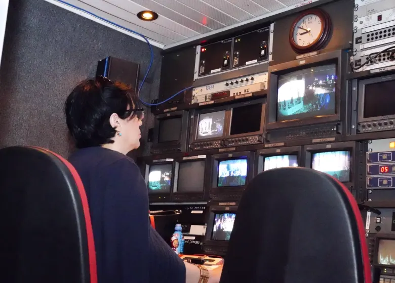 Concert hall control room rig
